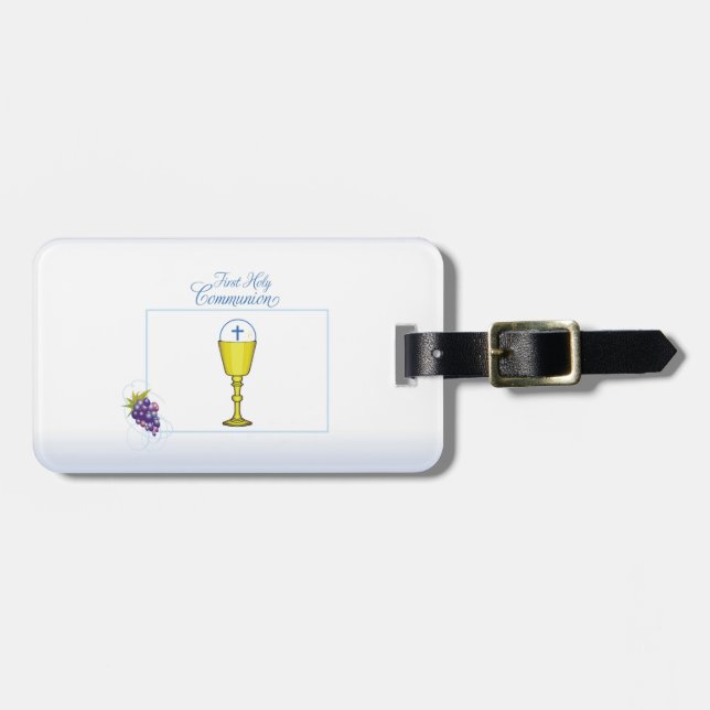 Junge Erste Kommune, Chalice mit Gastgeber und Tra Gepäckanhänger (Vorderseite horizontal)