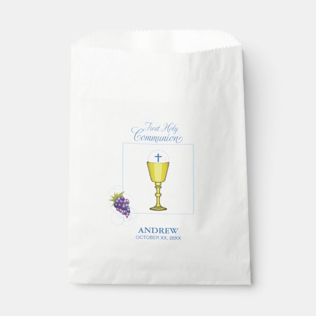 Junge Erste Kommune, Chalice mit Gastgeber und Tra Geschenktütchen (Vorderseite)