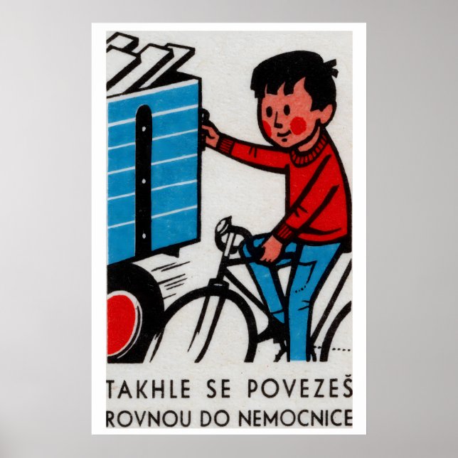 Junge fährt mit Lastwagen - Matchbox-Druck - Tsche Poster (Vorne)