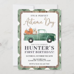 Junge Fall Geburtstagseinladung, FALL erster Gebur Ankündigung