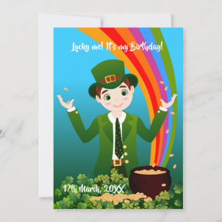 Junge feiert Geburtstag am St. Patrick's Day Einladung