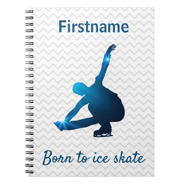 Junge Figur Skater Journal - Blue Stars Notizblock (Vorderseite)