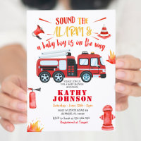 Junge Firefighter Fire Truck Baby Dusche