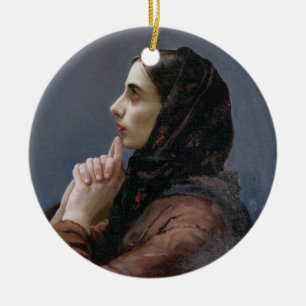 Junge Frau an Gebet, 1879 (Öl auf Leinwand) Keramik Ornament
