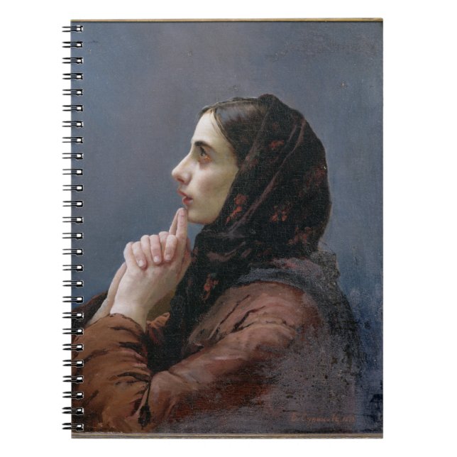 Junge Frau an Gebet, 1879 (Öl auf Leinwand) Notizblock (Vorderseite)