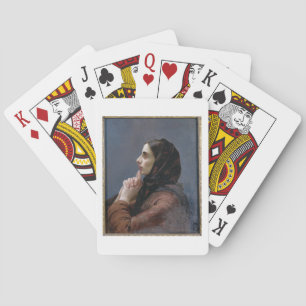 Junge Frau an Gebet, 1879 (Öl auf Leinwand) Spielkarten