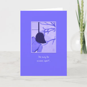 Junge Frau auf Shoji Screen Moon Rabbit Card Karte