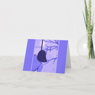 Junge Frau bei Shoji Screen WINTER Blank Note Karte