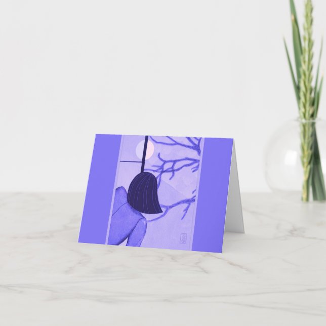 Junge Frau bei Shoji Screen WINTER Blank Note Karte (Vorderseite)