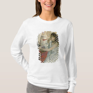 Junge Frau, die ihr Gesicht, 1877 pulverisiert T-Shirt