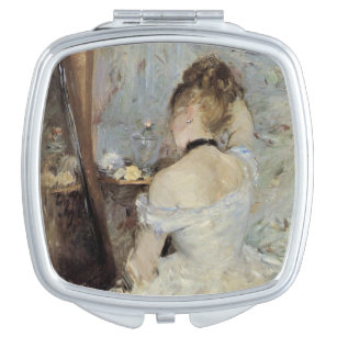 Junge Frau im Spiegel von Berthe Morisot Taschenspiegel