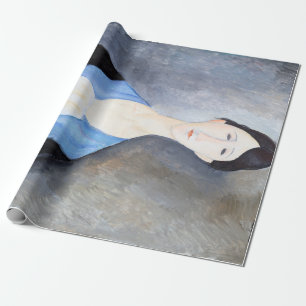 Junge Frau in Blau, Modigliani Geschenkpapier