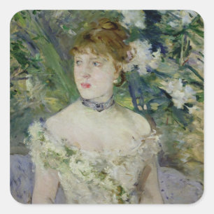 Junge Frau in einem Ballkleid, 1879 Quadratischer Aufkleber