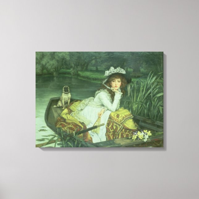 Junge Frau in einem Boot, oder Reflections, c.1870 Leinwanddruck (Vorderseite)