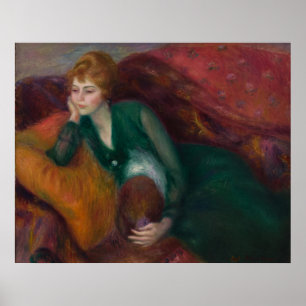 Junge Frau in Grün, William James Glackens Poster