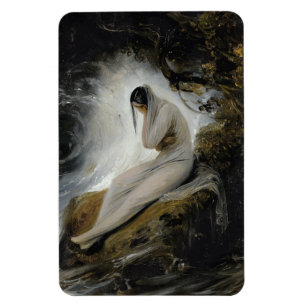 Junge Frau in Trauer (von Horace Vernet) Magnet
