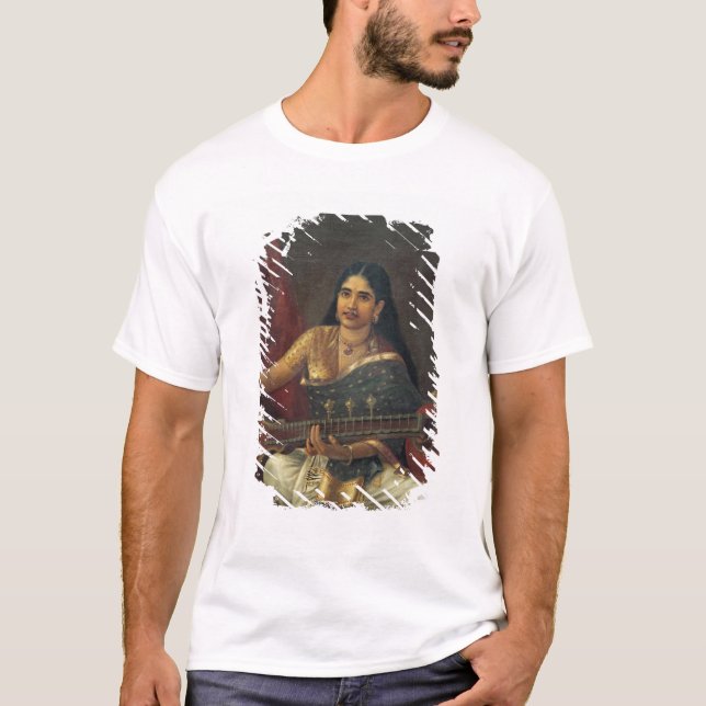Junge Frau mit einem Veena T-Shirt (Vorderseite)
