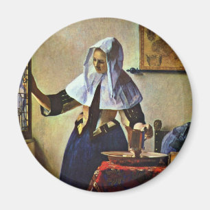 Junge Frau mit einem Wasser-Krug., durch Johannes Magnet