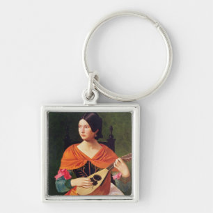 Junge Frau mit einer Mandoline, 1845-47 Schlüsselanhänger