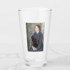 Junge Frau mit einer schwarzen Katze (von Gwen Joh Glas
