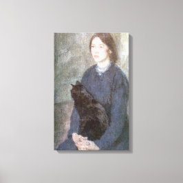 Junge Frau mit einer schwarzen Katze (von Gwen Joh Leinwanddruck