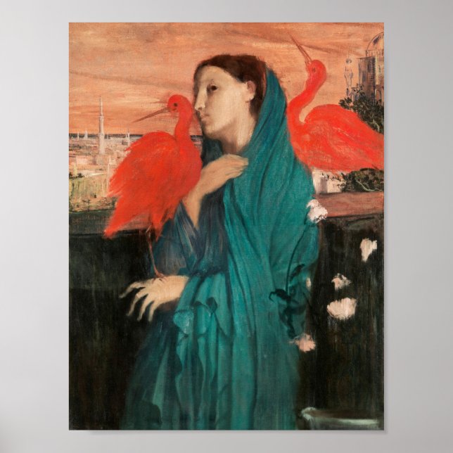 Junge Frau mit Ibis, Degas Poster (Vorne)