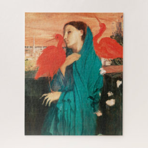 Junge Frau mit Ibis Fine Art von Edgar Degas