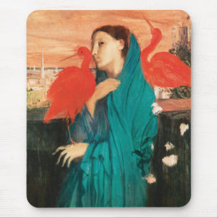 Junge Frau mit Ibis Fine Art von Edgar Degas Mousepad