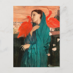 Junge Frau mit Ibis von Edgar Degas Postkarte