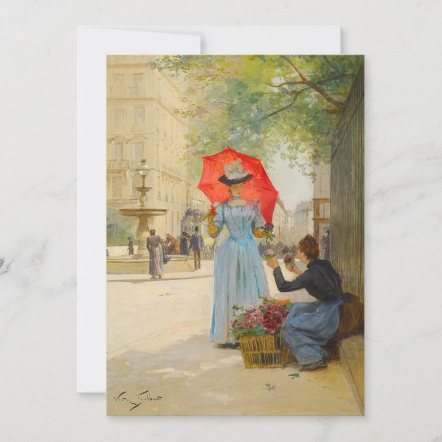 Junge Frau mit Regenschirm | Victor Gabriel Gilber (Vorderseite)