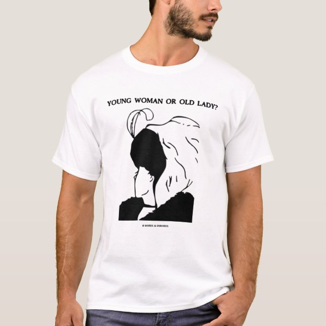 Junge Frau oder alte Dame (optische Täuschung) T-Shirt (Vorderseite)