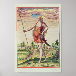 Junge Frau von einem benachbarten Stamm zu Poster