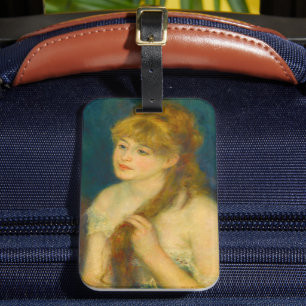 Junge Frau von Renoir über ihr Haar Gepäckanhänger
