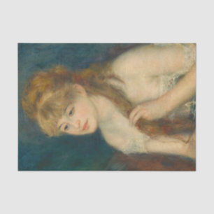 Junge Frau von Renoir über ihr Haar Seidenpapier