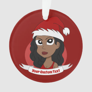 Junge Frau Weihnachts Cartoon Ornament
