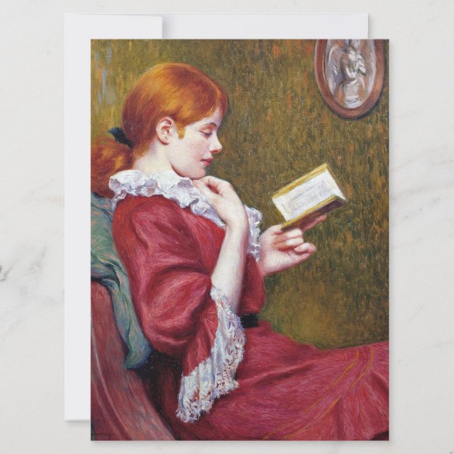 Junge Frauen lesen ein gutes Buch Karte (Vorderseite)
