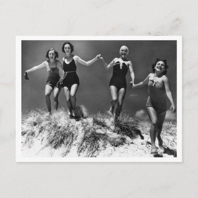 Junge Frauen Sanddünenfotografie 1935 Postkarte (Vorderseite)