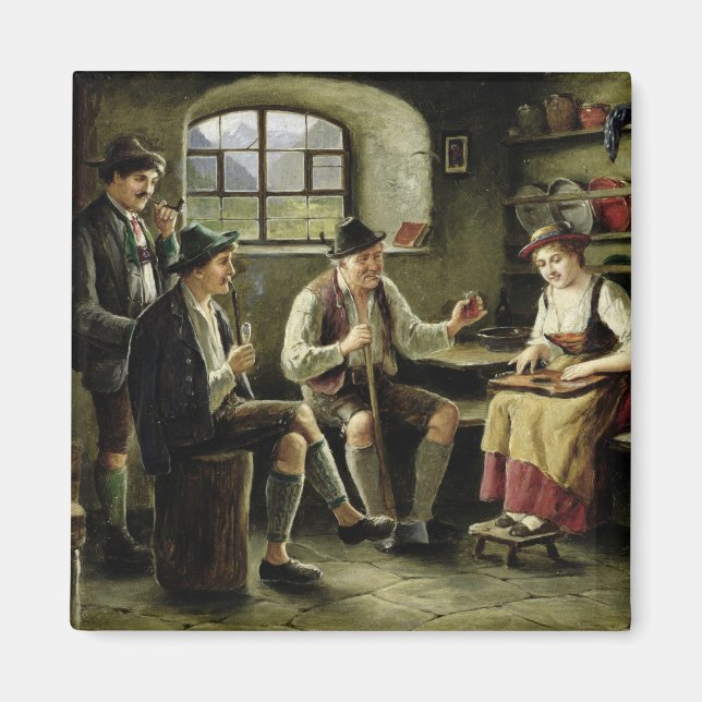 Junge Frauen spielen einen Zither Magnet (Vorne)