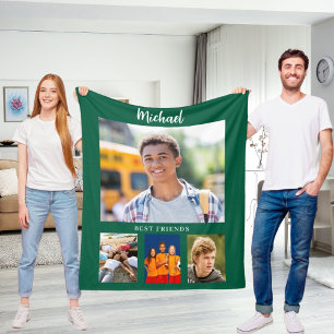 Junge Freunde des Hunter-grünen Fotos Fleecedecke