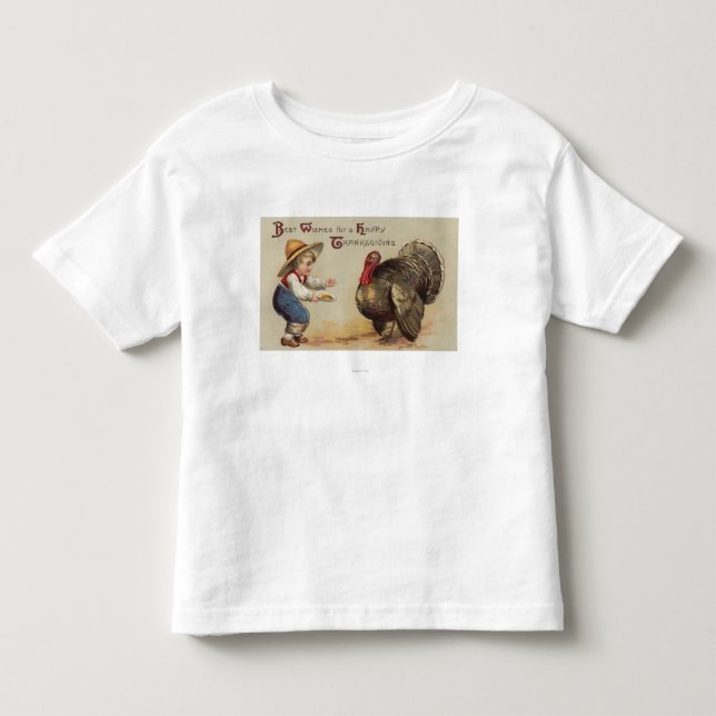 Junge Fütternd Türkei Kleinkind T-shirt (Vorderseite)