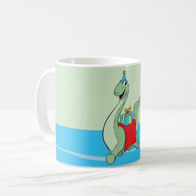 Junge, Geburtstag Dinosaurier Kaffeetasse (Vorderseite Links)