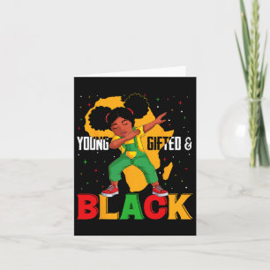 Junge Geschenke und schwarze Dabbing Girl Black Hi Karte