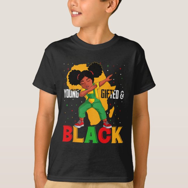 Junge Geschenke und schwarze Dabbing Girl Black Hi T-Shirt (Vorderseite)
