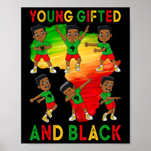 Junge Geschenkte und schwarze Jungen Jungen Jung J Poster