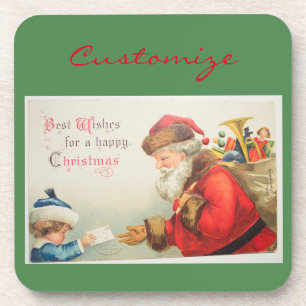Junge gibt Brief an den Weihnachtsmann Thunder_Co Untersetzer