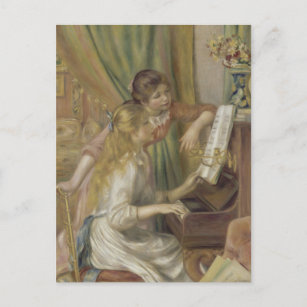 Junge Girls am Piano von Renoir - Kunst und Kultur Postkarte