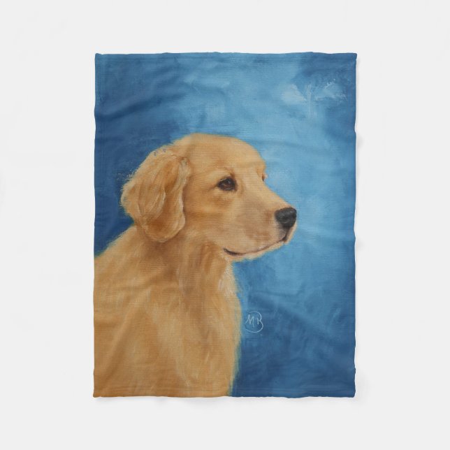 Junge goldener Retriever-Fleece-Decke Fleecedecke (Vorderseite)