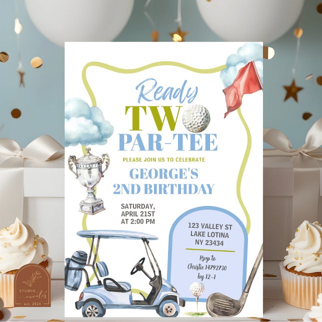 Junge Golf Zweite Par-Tee 2. Geburtstag  Einladung (Von Creator hochgeladen)