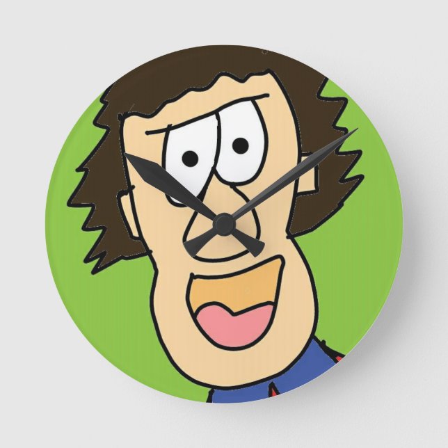 junge Grampe Runde Wanduhr (Vorderseite)