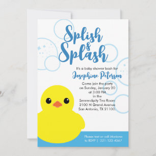 Junge Gummi-Enten-Baby-Shower-Einladung zum Ausdru Einladung